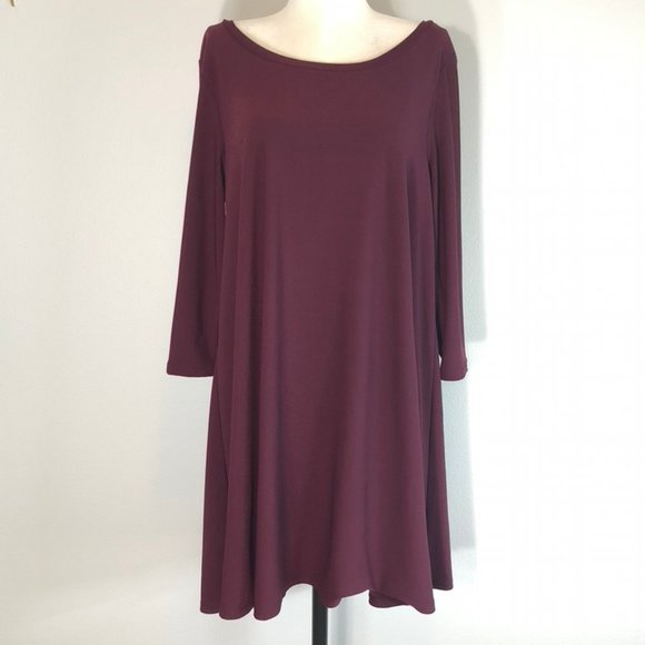 Nordstrom Leith Scoop Neck Crepe Trapeze Dress.